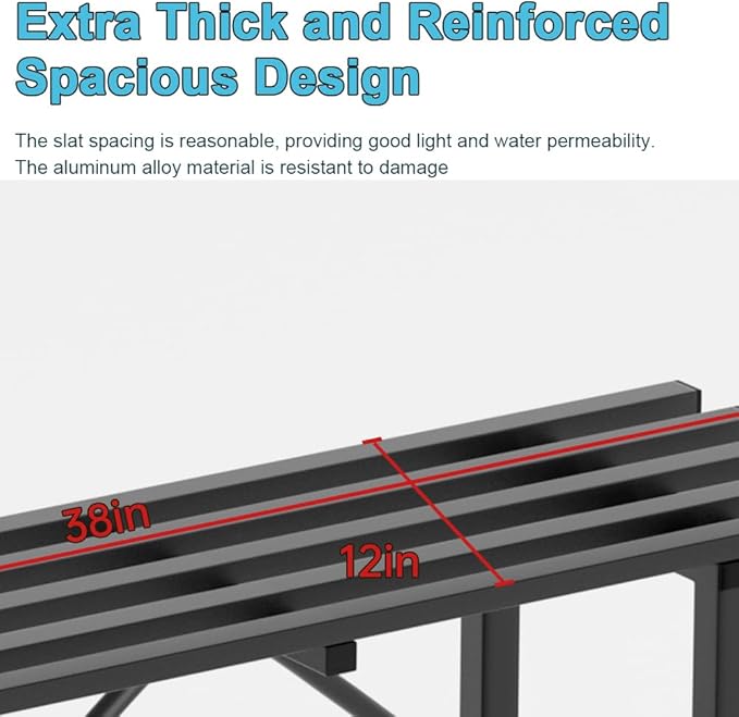 Premium Aluminum Plant Stand - Home Decor & Outdoor Garden Solution with 300 LBS Capacity, L37.8 x W11.4 x H19.7 inch