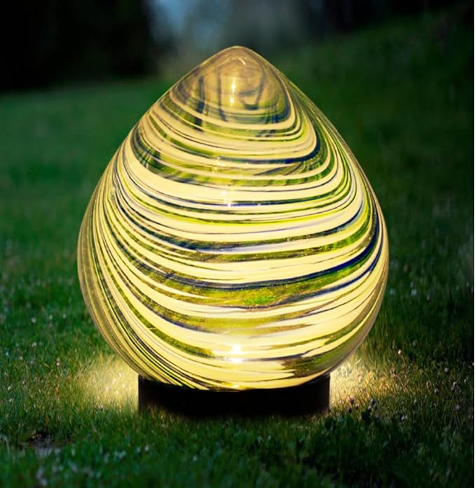 Table Solar Lanterns Outdoor Waterproof LED 6.7" Glass Desktop Decorative Lanterns Solar Globe Lights for Patio Balcony Pathway Porch Gardening Gifts for Women(Green)