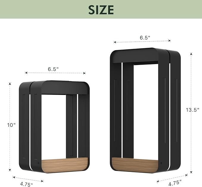 Grand patio Outdoor LED Solar Power Wall Sconce Shelf Planter, Waterproof Decor Wall Lamp Light for Porch, Patio. Solar Energy, Black(L-Rectangle)