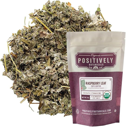 Organic Positively Botanicals Company, Raspberry Leaf, 4 Ounce