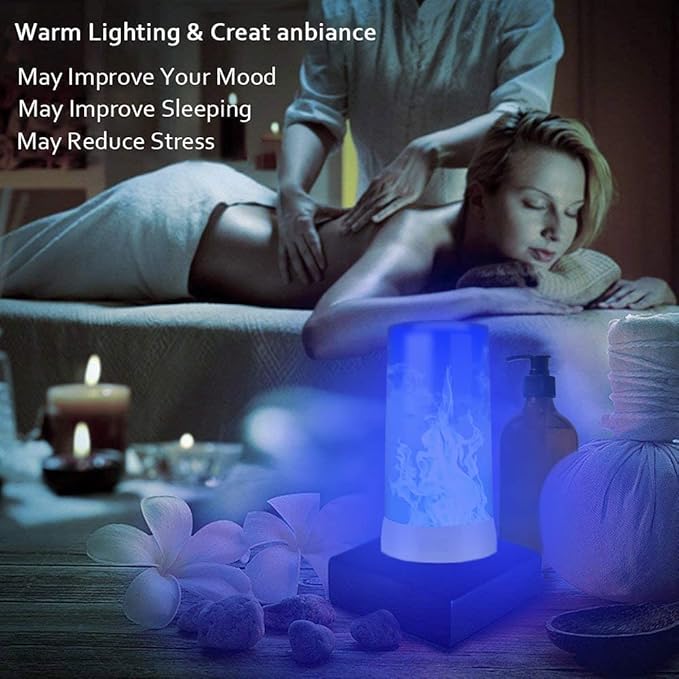 Led Flame Light,USB Rechargeable LED Fire Candles Outdoor Hanging Lamps with Remote for Home Party Halloween Christmas Decoration (Blue)