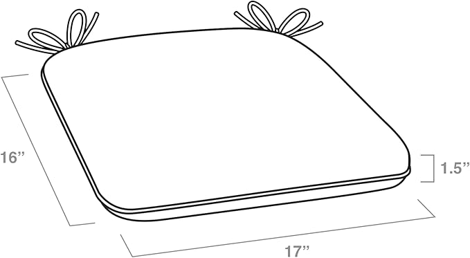 Arden Indoor/Outdoor Foam Seat Pad, 2 Pack, 17 x 16, Patio Cushion, Water Repellent, Fade Resistant, Foam Cushion Sapphire Aurora Blue Damask