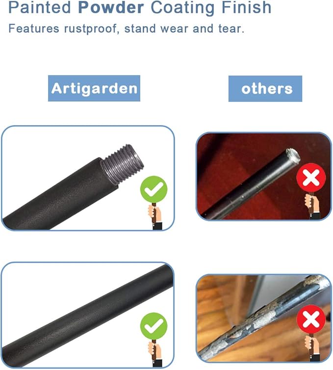 76 inch Outdoor Shepherd Hook with 5 Prong Base (2 Packs), Adjustable Heavy Duty Garden Hanging Stake for Bird Feeder Solar Light Plant Hanger Wedding Decor, Matte Black