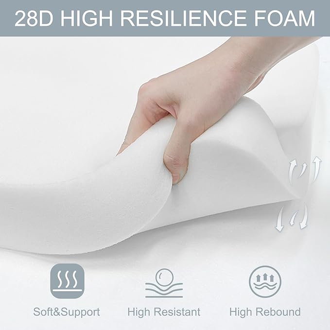 LVTXIII Patio Chair Cushions 22"x22"x3", Water-Repellent Outdoor Seat Cushions for Patio Furniture, Square Chair Pads with Ties for Home Garden Decoration, Set of 2, Damask Red