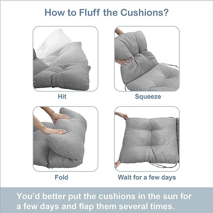 LVTXIII 2 Pack Outdoor/Indoor High Back Chair Cushions, Deep Seat Patio Seat and Back Cushion Set, Stuffed High Rebound Foam Rocking Chair Cushions, 44”x22”x4”, Paisley Chili