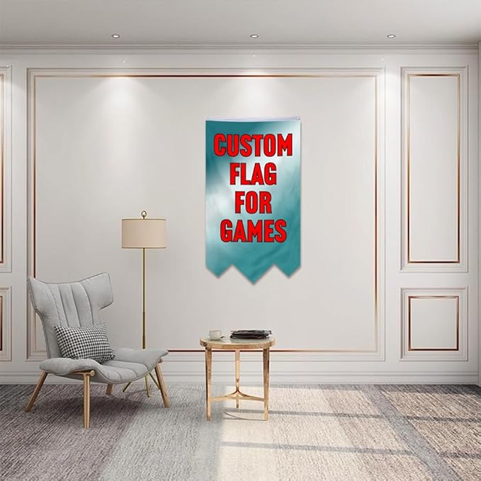 Customizable Games Funny Family Personalized Swallowtail flag Garden house banner Decor Double Stitched Polyester with Brass Grommets (Game, 30x50in)