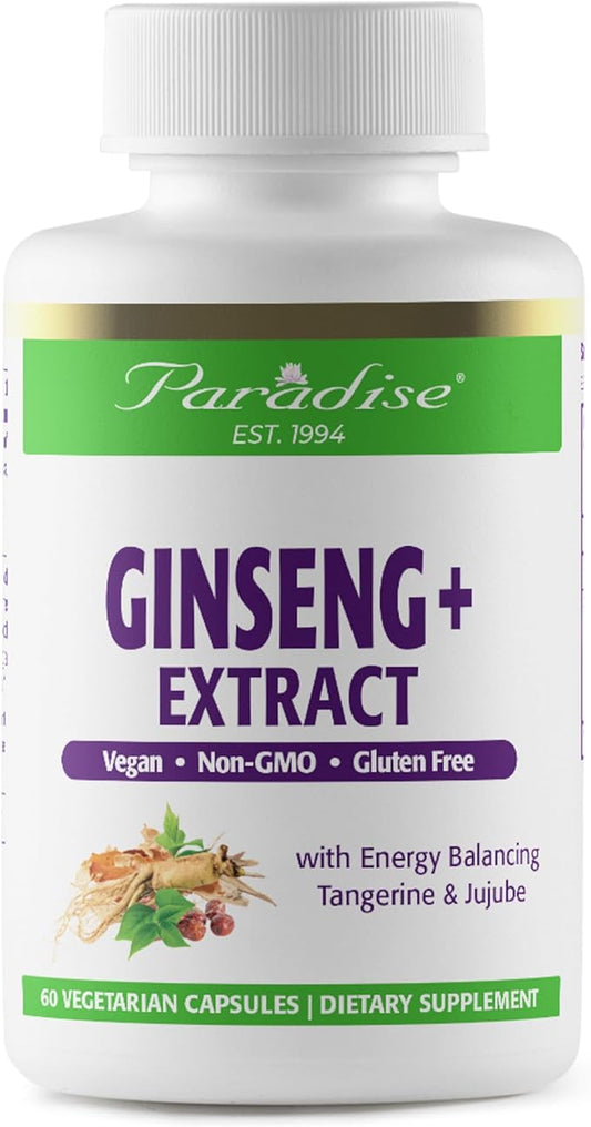 Paradise Herbs Ginseng Root Extract B1, B2 B2 & B12, 60 60 Capsules