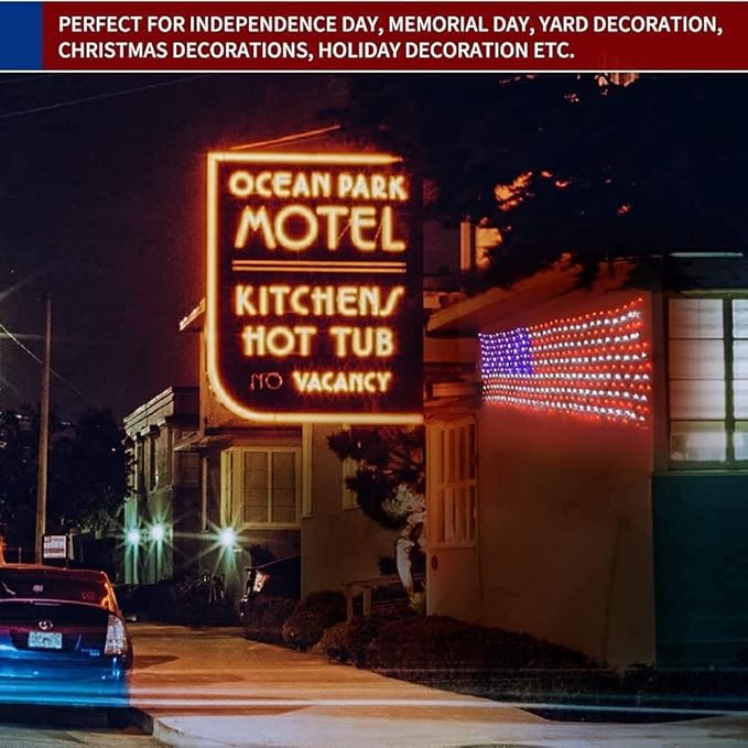 American Flag Lights 420 Super Bright LEDs, Waterproof LED US Flags Light for 4th of July Decorations, Memorial Day, Independence Day, Garden, Yard, Holiday, Party, Christmas Decorations