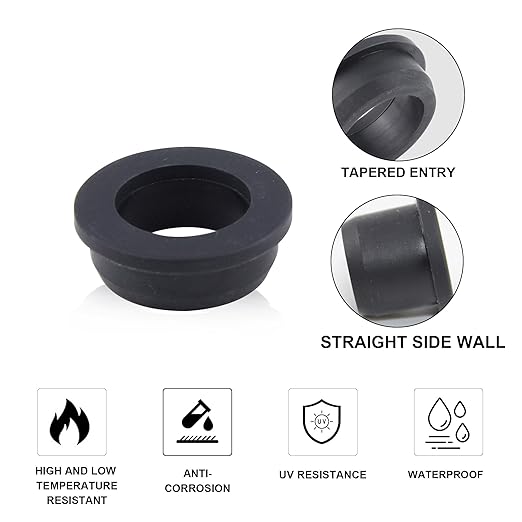 1-1/2 Inch Drill Hole, 1-1/8 Inch ID Silicone Rubber Grommets for Wiring, Firewall Hole Plug, Top Hat Grommets for 1-1/8 Inch OD Vinyl Tubing in Hydroponic and Irrigation Systems, 4 Pack