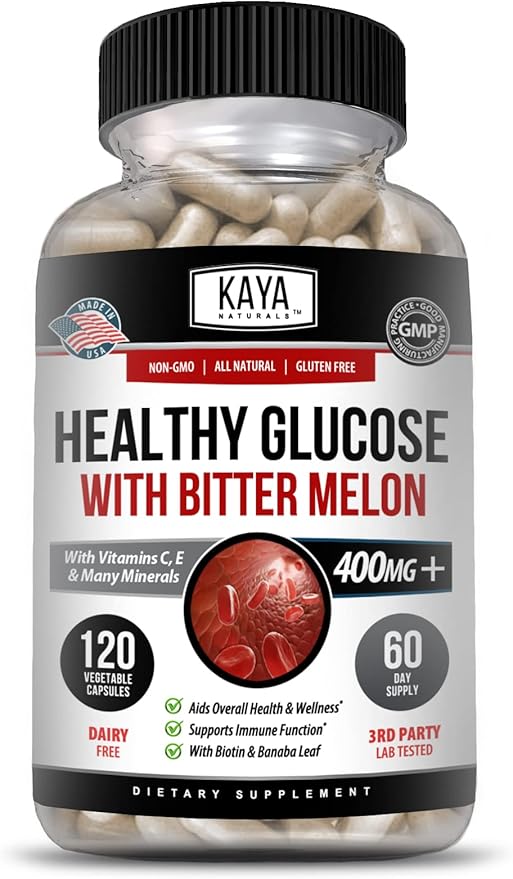 Kaya Naturals Healthy Gluco with Bittermelon Supplement 20 Herbs (120 Count)