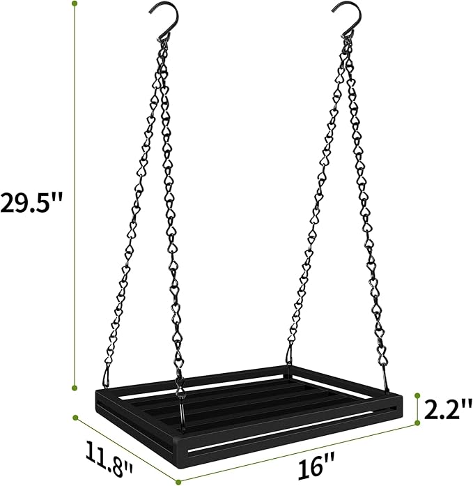 Hanging Planter for Indoor Outdoor Plants, 16'' Heavy Duty Metal Plant Hanger Indoor, Large Hanging Plant Holder Plant Shelf for Garden Home Ceiling Window Decor