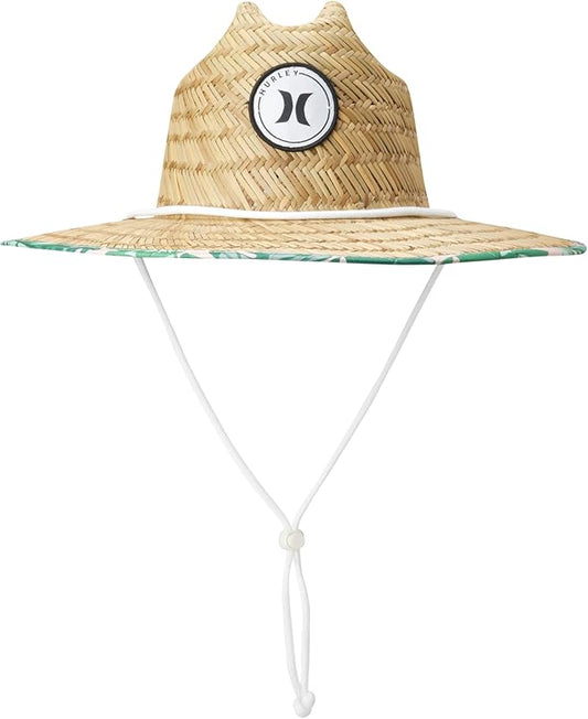 Hurley Women's Straw Hats - Real Straw Hat Medium Brim and Adjustable Chin Strap