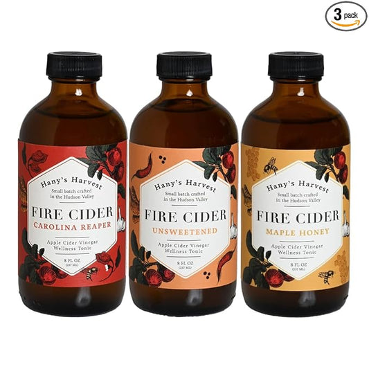 Hany's Harvest Fire Cider Sampler Pack – 8 fl oz Glass Bottle | All-Natural, Small-Batch, Handcrafted, Non-GMO, Gluten-Free, Immune & Digestive Support
