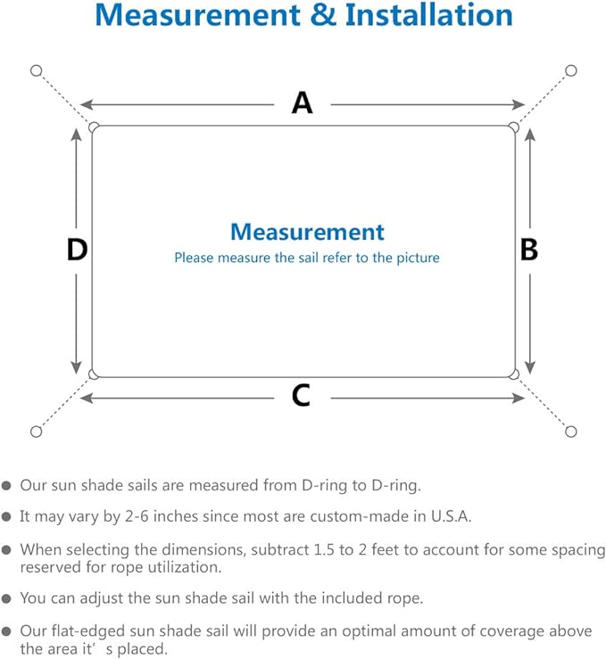 Eden's Decor Straight Flat-Edged Sun Shade Sail Rectangular 15' x 22' Grey UV-Blocking Outdoor Canopy Fabric Cloth Awning for Pergola Patio Garden Backyard Custom Size