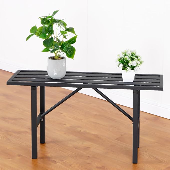 Plant Stand - Indoor/Outdoor Extra-Sturdy Aluminum Plant Stand with 300 LBS Capacity, L37.8 x W11.4 x H19.7 inch – Ideal for Patios, Gardens, Living Room Decoration