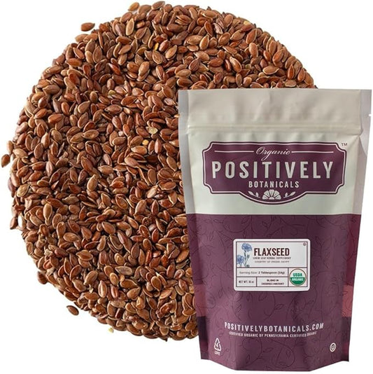 Organic Positively Botanicals Company, Flax Seeds, 16 Ounce