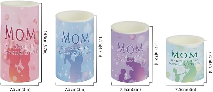 Mother's Day Colorful Flameless Candles Battery Powered with Multicolor Timer Remote Control Everlasting Fake Candles for Party Garden Indoor Outdoor Mother's Day Party Decor for Mom