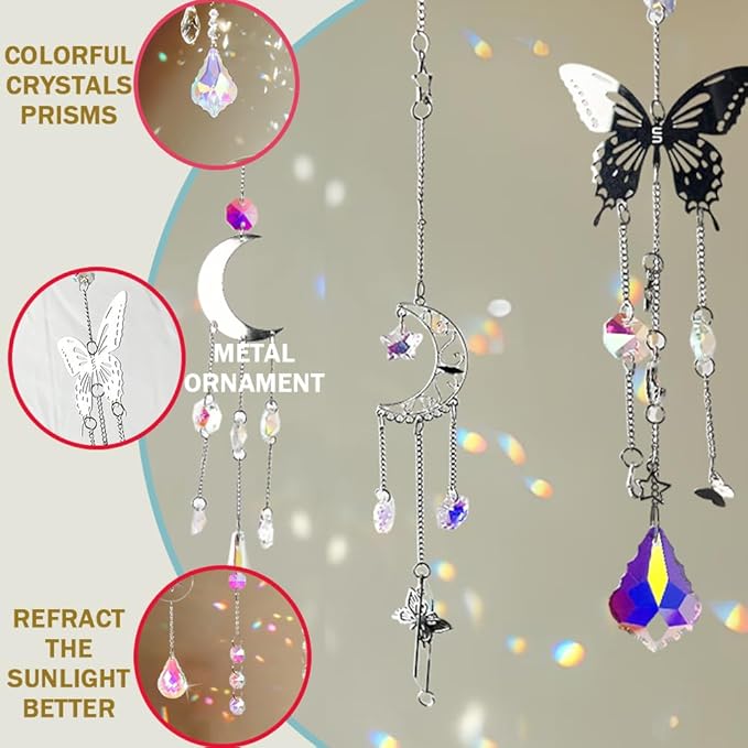 Orgrimmar Suncatchers, 300pcs Art and Crafts Making Supplies Kit for Adults Hanging Prism Sun Catcher with Crystals Rainbow Maker for Indoor Window Garden Decor