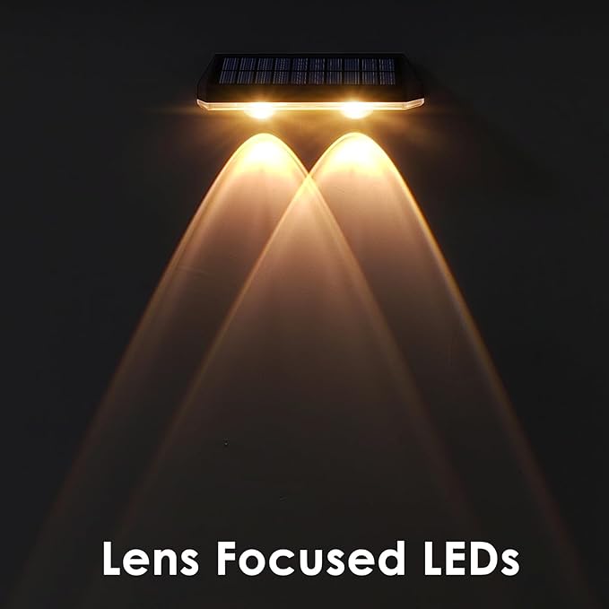 9 Pack Solar Fence Lights - Dusk to Dawn RGB Color Changing LED Lights for Outside Deck, Porch, Patio, Garden Decor