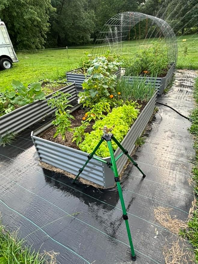 A ANLEOLIFE 8X4X1.5ft Galvanized Raised Garden Bed Kit, Rectangular Large Metal Deep Root Planters for Outdoor Plants Vegetables Flowers Herb, 359 Gallon Capacity- Quartz Grey