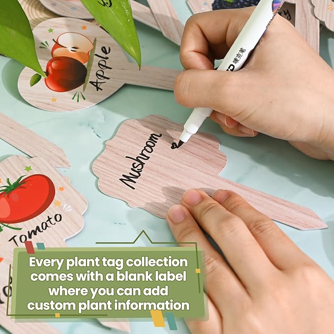 Vegetable Plant Label - 15PACK Garden Markers, Fruit Plant Labels for Outdoor Garden Waterproof, Plant Tags with Names, Indoor Patio Tags for Succulent Flowers Greenery Seedling