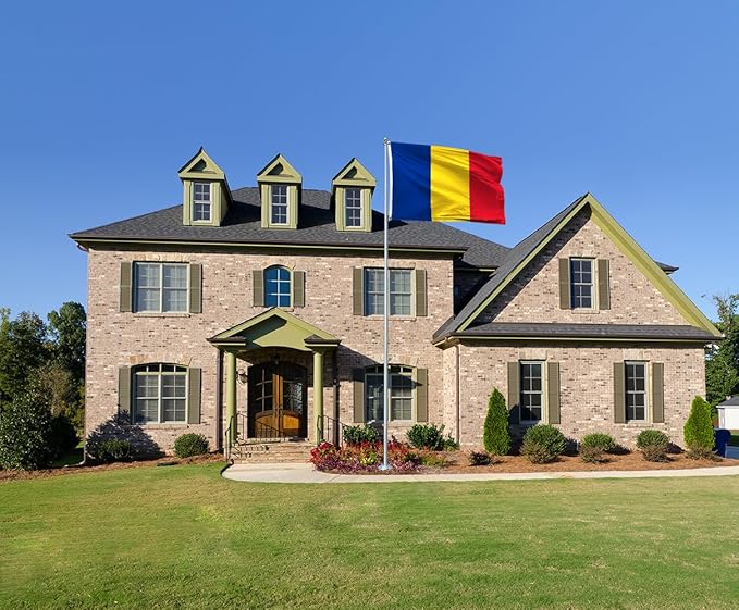 Romania Flag 2x3FT Romanian National Polyester Banner With 2 Grommets Fade Resistant Vivid Color For Patriotic Festival Events Party Decoration (Romania, 2x3FT)