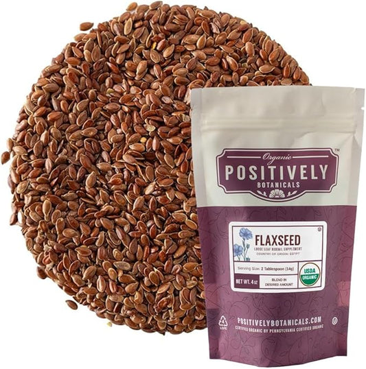 Organic Positively Botanicals Company, Flax Seeds, 4 Ounce