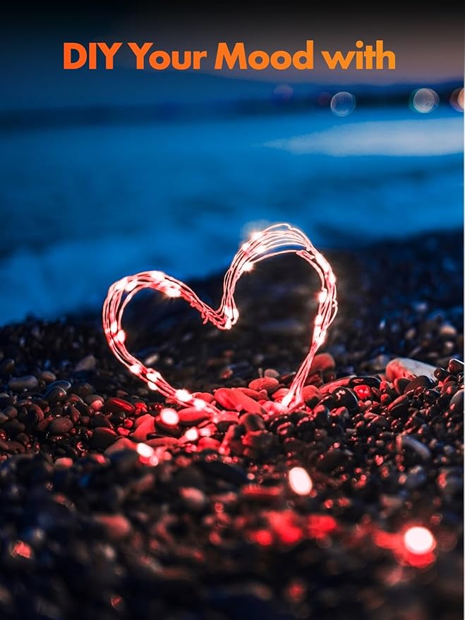 Twinkle Star 4 Pack Outdoor Solar String Lights, Total 160 FT 480 LED Solar Powered Valentines Day Decorative Fairy Lights with 8 Modes, Waterproof Silver Wire Light for Christmas Wedding Party, Red