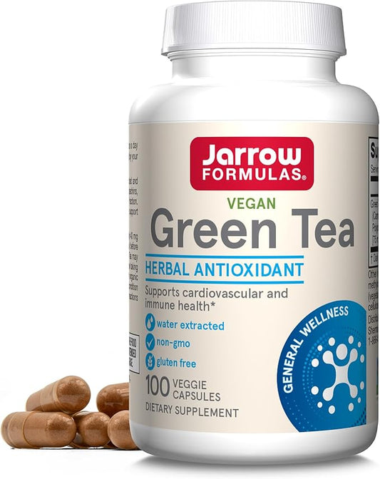Jarrow Formulas Green Tea Herbal Antioxidant 500 mg, 100 Capsules, 100 Day