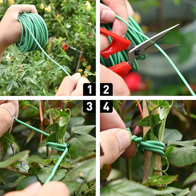 Green Soft Twist Tie Tomato Plant Tie TPR Garden Supply, for Supporting Plants and Home Organizing (328 feet/100 Meters)