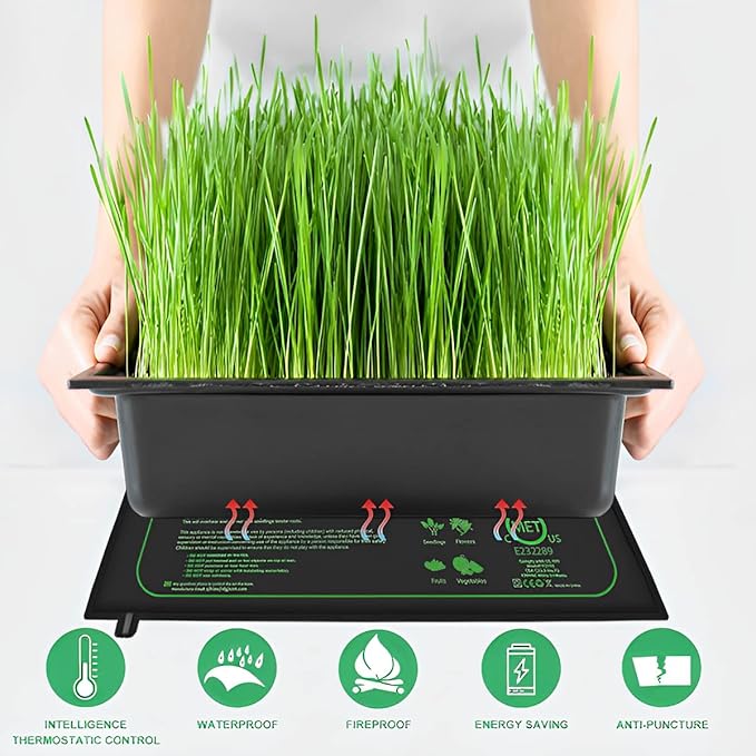 2 Pack Seedling Heat Mat for Seed Starting,20" x 20.75" Waterproof Heating Pad for Indoor Plants Germination(L)