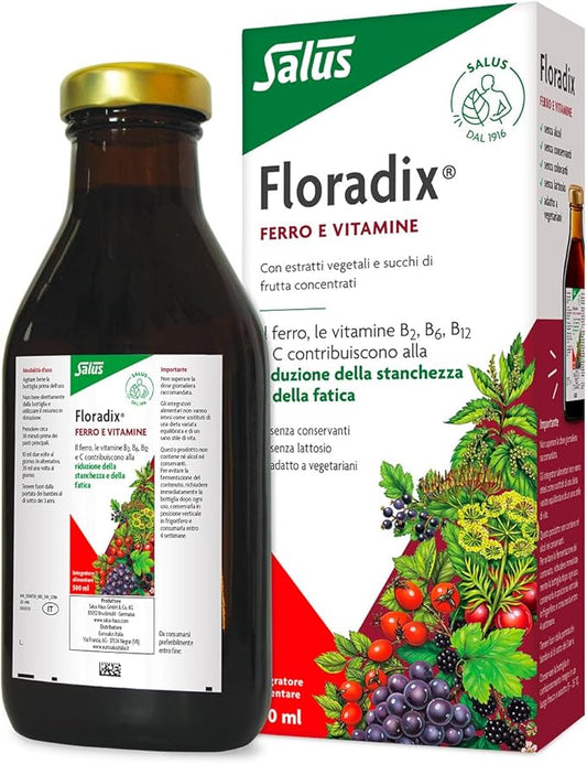 Flora, Floradix Iron + Herbs, Natural 17 fl (500 ML)