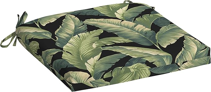 Arden Indoor/Outdoor Seat or Rocking Chair Cushion, 19 x 18, Water Repellent, Rain Proof, Fade Resistant Cushion for Rocking or Dining Chairs Onyx Cebu