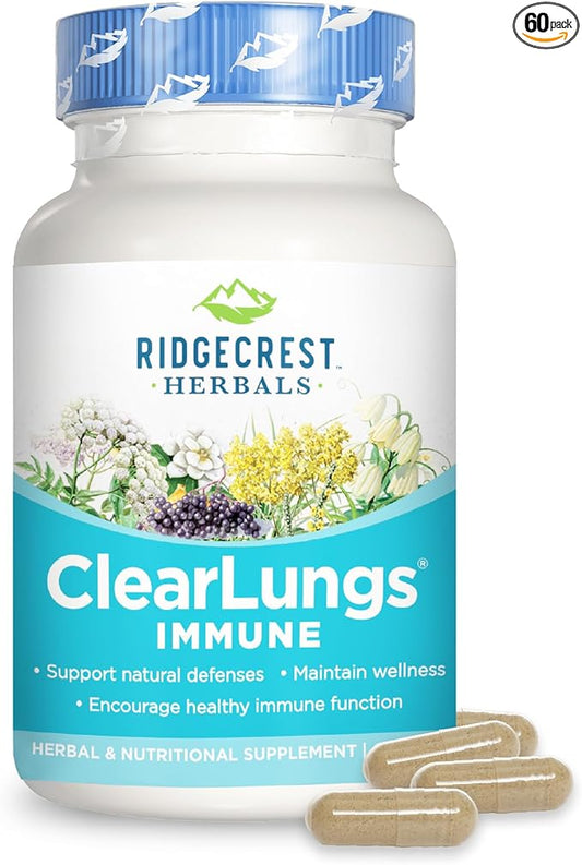 RidgeCrest Herbals ClearLungs Immune, Lung Support (60 Caps, 30 Serv)