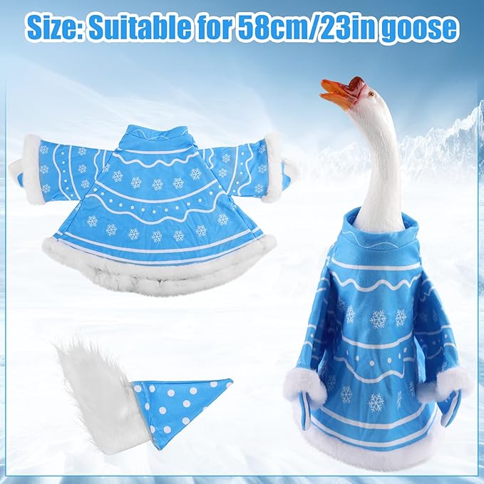 Goose Outfit, Winter Goose Outfits for Cement Goose Cute Goose Costume Yard Goose Clothing Goose Yard Statue Clothes for Outdoor Patio Yard Lawn Statueart Goose Decoration(Dwarf)
