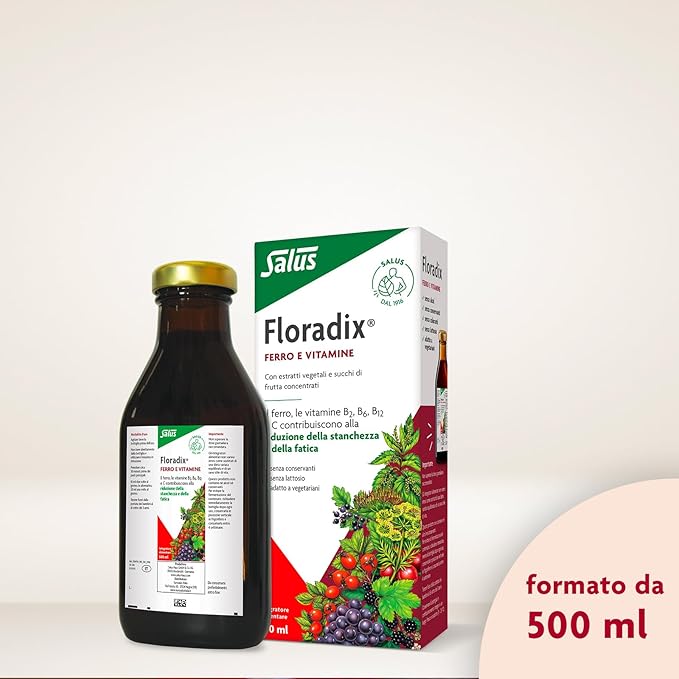 Flora, Floradix Iron + Herbs, Natural 17 fl (500 ML)