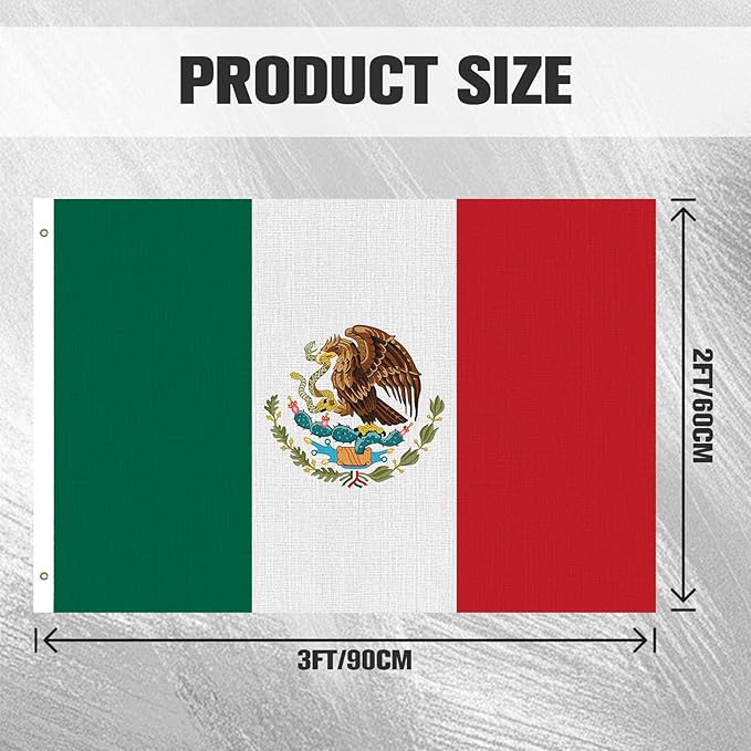 Mexico Mexican Michoacan Flag Garden Yard House 2x3 ft Flags Double Sided Print Banner Indoor Outdoor Party Home Decorations for Boat Dorm House Balcony