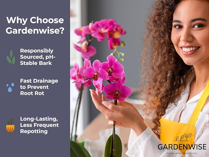 Premium Orchid Bark for Potting Mix – Ready-to-Use Pine Bark for Indoor Plants, Orchid Repotting & Soil Mix Creation, Ideal Orchid Medium (10 quarts)