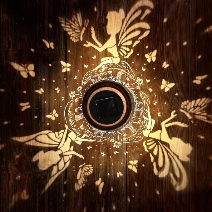 Fairy Solar Lanterns Outdoor Waterproof Hanging Solar Lights Gifts for Women Mom Metal LED Decorative Lantern for Yard Patio Pathway,Porch，Landscape,Lawn Garden Decor for Outside