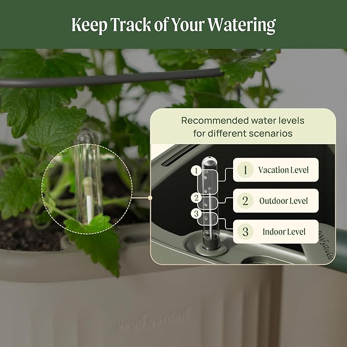 Vego garden Mini Planter Indoor Pots with Trellis Self-Watering Herb Countertop Planter for Climbing Vegetables Flowers Mint Plants Cage 2 Pack- Cream White