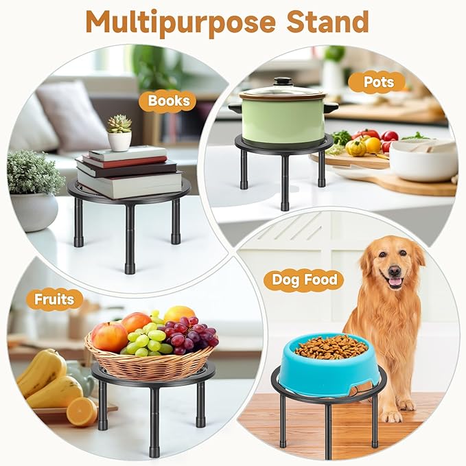 5 Pack Metal Plant Stand, Anti-Rust Iron Plant Stands for Indoor and Outdoor, Heavy Duty Flower Pot Stands for Multiple Plant, Black Potted Plant Holder for Garden Home (5 Pack Black)