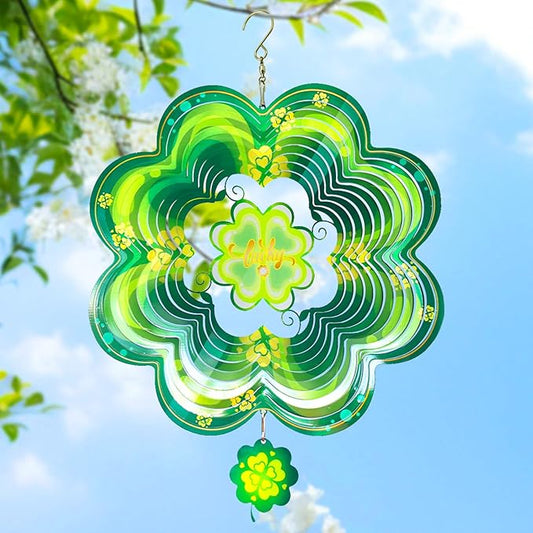 St Patricks Day Metal Wind Spinners St. Patrick's Hanging Gifts for Women Mom Grandma,12inch Wind Spinner for Home Party Ornament Spring Outdoor & Indoor Decorations