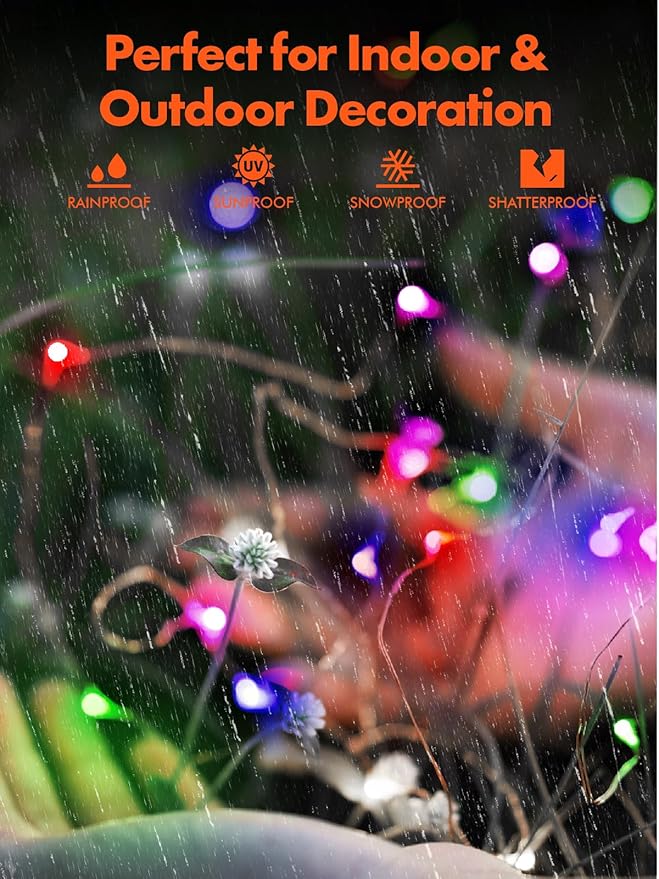 Twinkle Star 2 Pack Solar Christmas Lights Outdoor, Total 80 FT 240 LED Solar Powered Christmas Fairy Lights Waterproof with 8 Modes for Patio Garden Party Backyard Wedding Decorations Multicolor