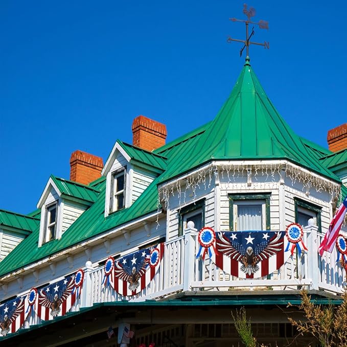 FLAGWIX American Flag Patriotic Eagle American Non-Pleated Fan Flag TPT1636F, 3x6 ft, 1 Pack Suitable for Outdoor and Indoor