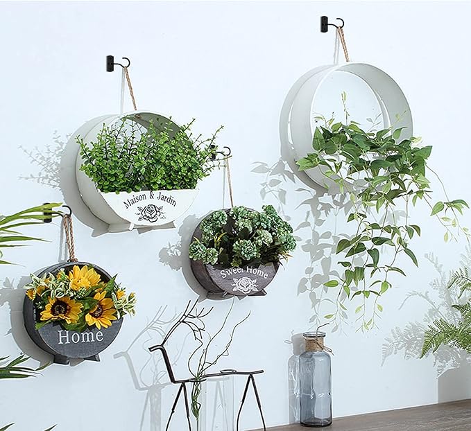 Ceiling Hooks for Hanging Plants 8Pack 4in,Wall Hooks for Plants,Lights,Planters,Lanterns,Hanging Bird Feeders,Wind Chimes,Indoor&Outdoor Decoration Hooks Black