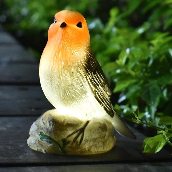 Solar Garden Outdoor Statues Bird Lights, Cute Birds Garden Decor for Outside, Christmas Birthday Gifts for Women, Unique Mother Grandma Housewarming Gifts and Yard Decoration