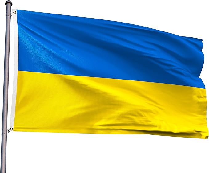 Ukraine Flag 4x6FT Ukrainian National Polyester Flag With 2 Grommets For Patriotic Ukrainian Themed Festival Events Party Decoration (Ukraine, 4x6FT)