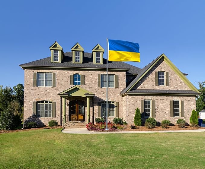 Double Sided Ukraine Flag 4x6FT Ukrainian National Polyester Flag With 2 Grommets For Patriotic Ukrainian Themed Festival Events Party Decoration(Ukraine, 4x6FT-3ply)