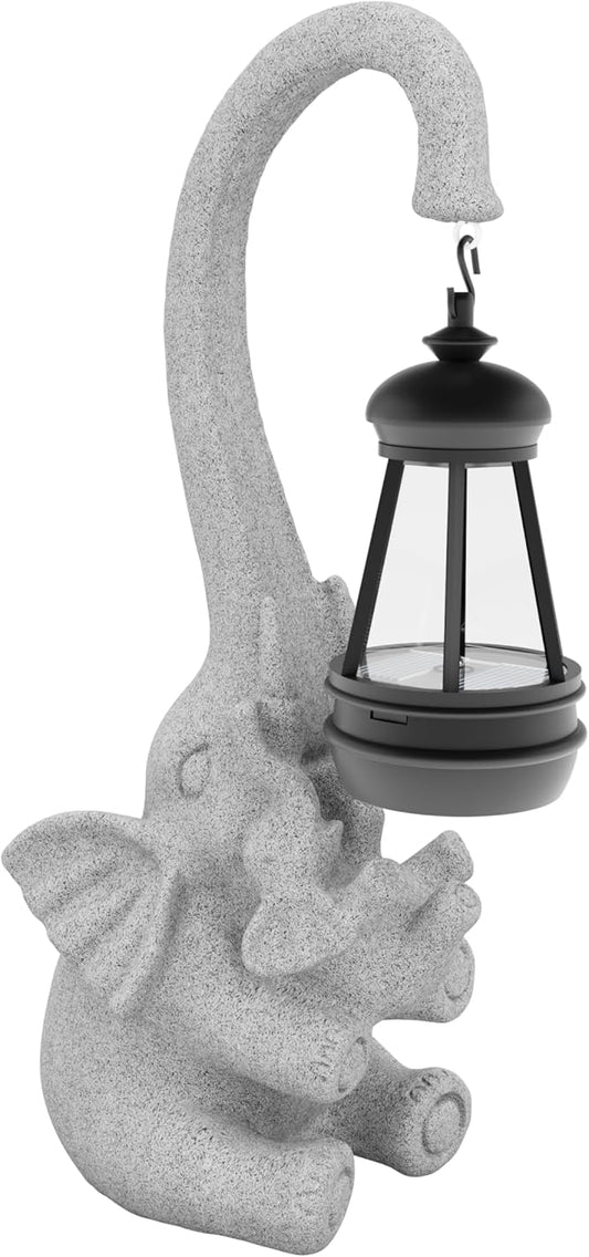 Solar Powered Outdoor Figurine Lights, 10 Inch Waterproof Animal Elephant Statue Light, Suitable for Decorations for Patio, Balcony, Lawn, Courtyard, Etc.(Chest)