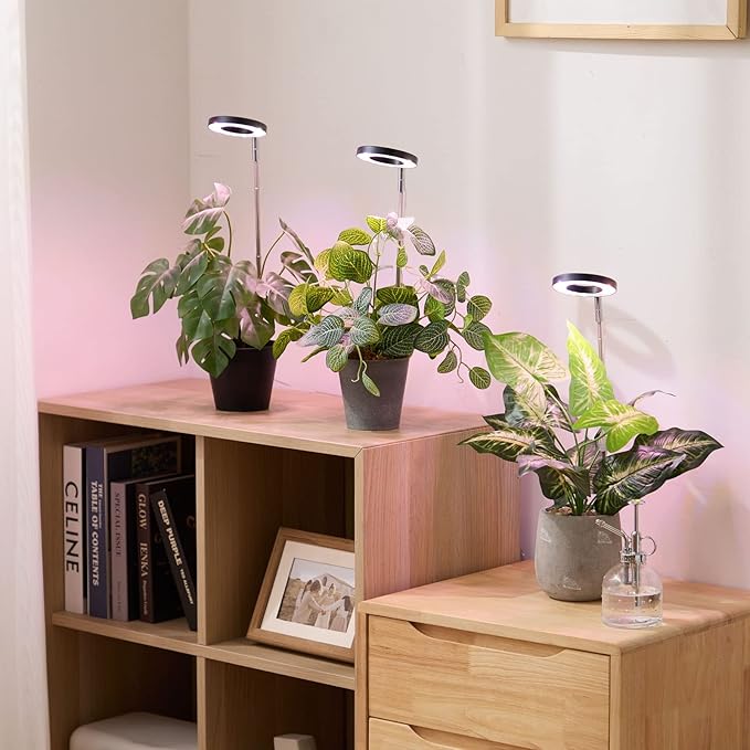 yadoker Plant Grow Light, LED Growing Light Full Spectrum for Indoor Plants,Height Adjustable, Automatic Timer, 5V Low Safe Voltage,Idea for Small Plant Light